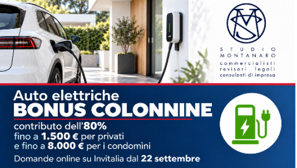 AUTO ELETTRICHE: DAL 22 SETTEMBRE 2026 AL VIA IL BONUS PER LE COLONNINE DOMESTICHE